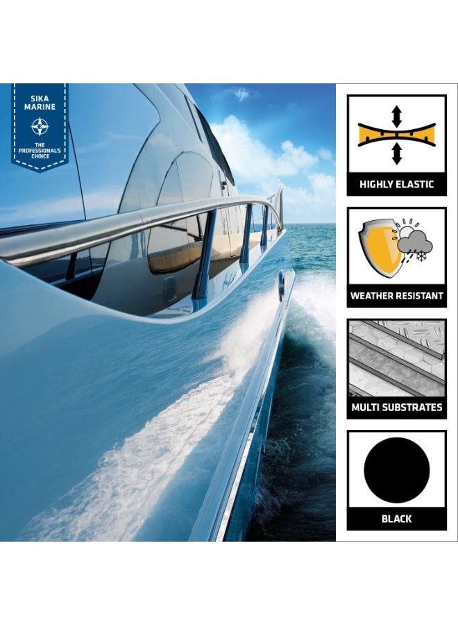 SIKA - Exterior Sealant And Direct Glazing Adhesive For Bonding Organic Glass In Marine Applications - Sikaflex-295 UV Black - PU - 300ml Cartridge - Image 4